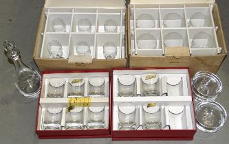 A collection of Baccarat glassware, comprising six Baccarat plain tumblers, 9cm high, (new in