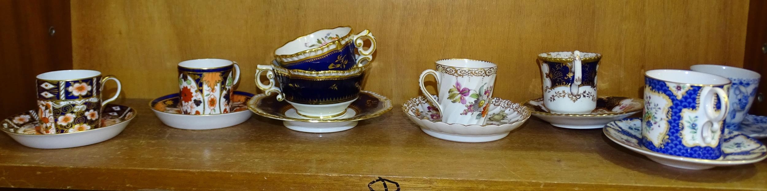 A collection of mainly 20th century cabinet cups and saucers, including Royal Crown Derby, late - Image 2 of 4