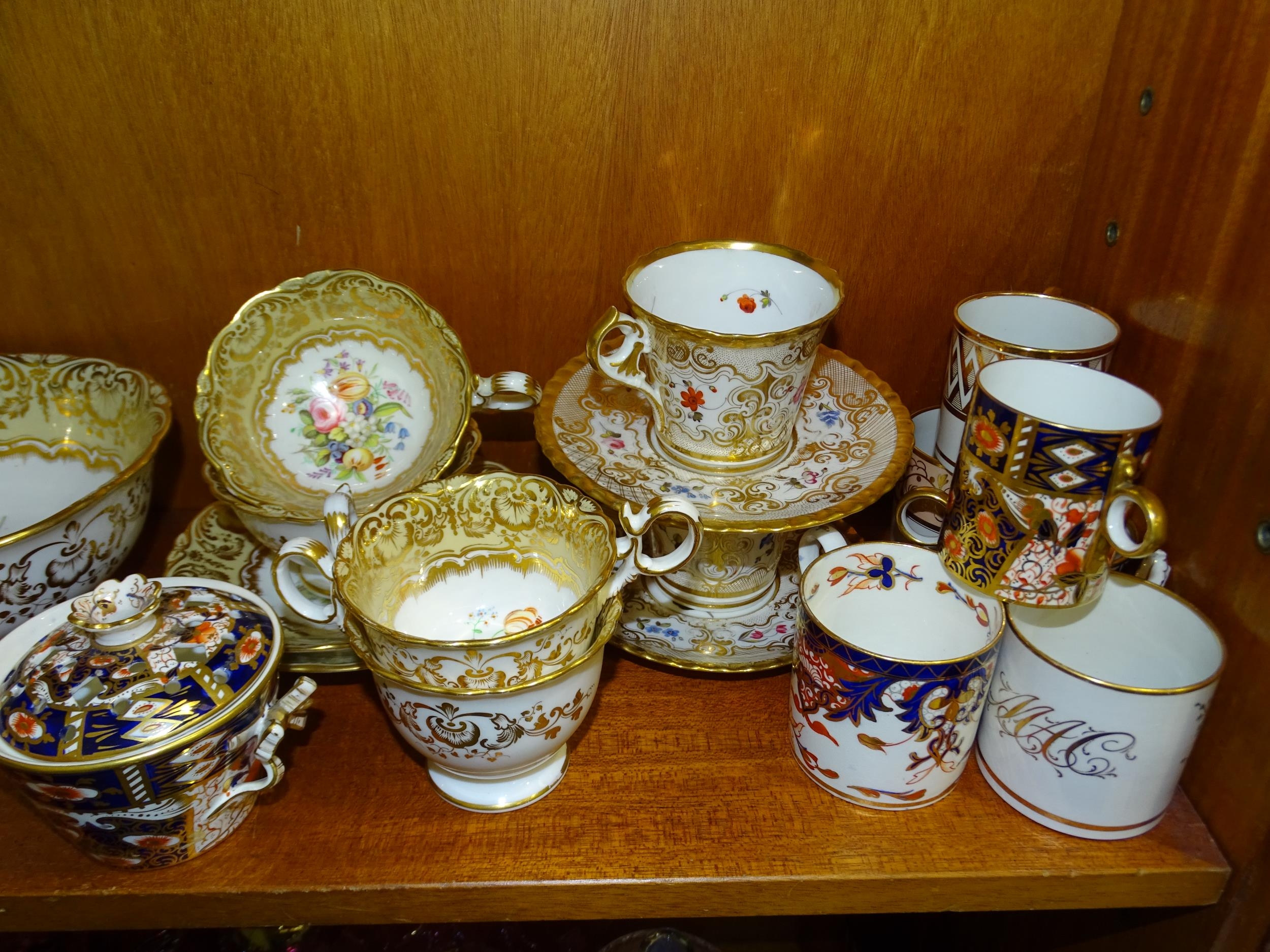Four Flight Barr & Barr coffee cans, two Chamberlain Worcester tea cups and saucers and other 19th - Image 3 of 4