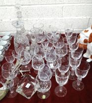 A collection of Hadeland Norwegian 'Peer Gynt' glassware, comprising: thirty sherry/Port glasses,