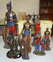 The Leonardo Collection, a collection of five composite Masai sculptures, tallest 64cm, two other