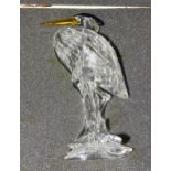A Swarovski crystal glass heron, (7670 000 001) and a tiger (7610 000 003), both in original boxes