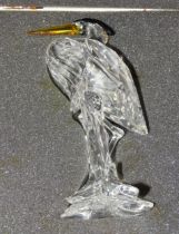 A Swarovski crystal glass heron, (7670 000 001) and a tiger (7610 000 003), both in original boxes