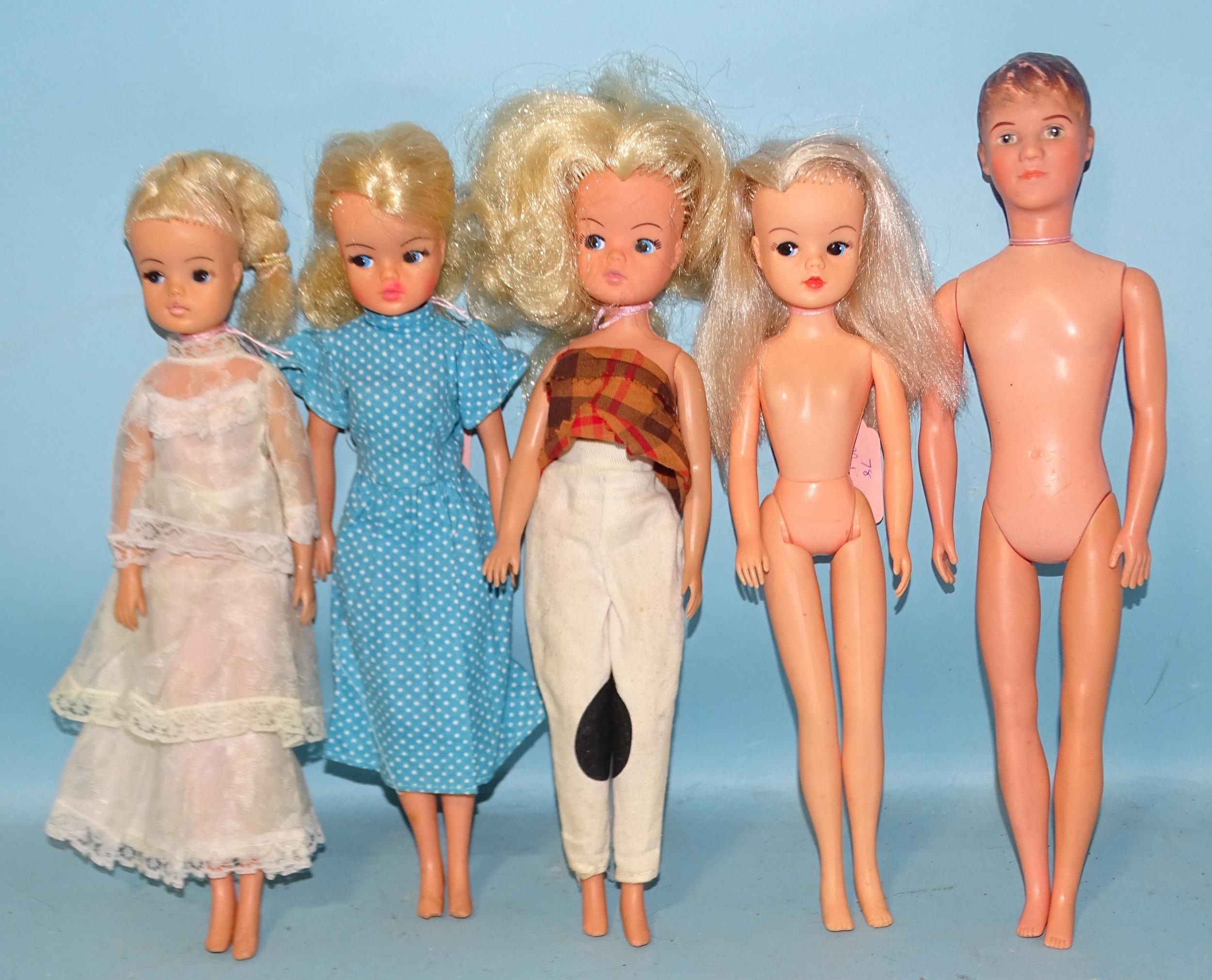 Four 1960's Sindy dolls, all marked '033055X', with eyelashes and a 'Made in Hong Kong' Paul