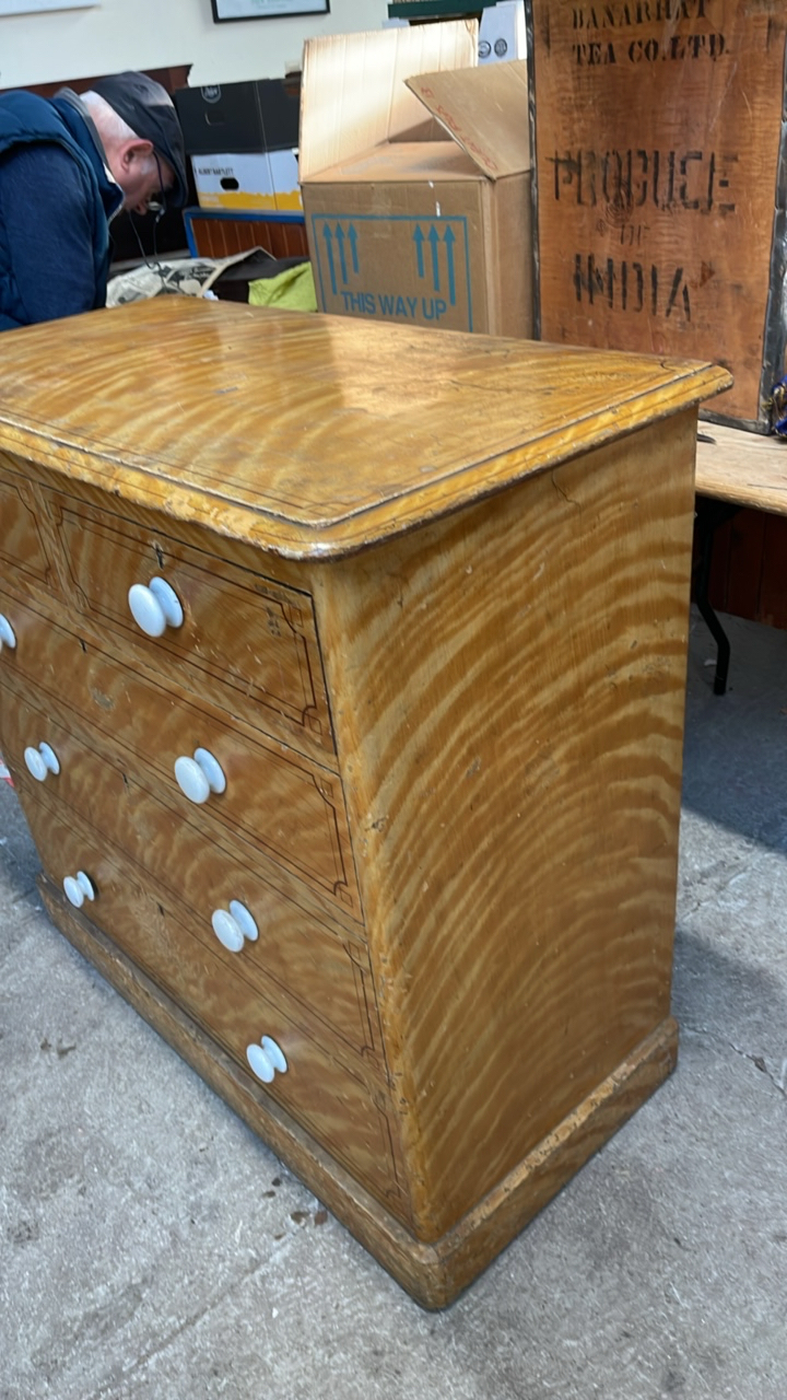 2 OVER 3 PINE CHEST DRAWERS (AF) - Image 2 of 6