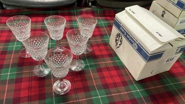 BOX 6 WATERFORD CRYSTAL GLASSES