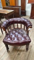 LEATHER TUB CAPTAINS CHAIR