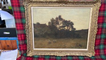 OIL PAINTING SHEEP GRAZING (AF)