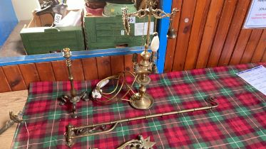 BOX BRASS LAMPS & BRASS WARE(AF)