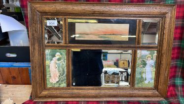 OAK FRAMED MIRROR PICTURE