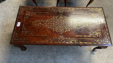 BRASS INLAID COFFEE TABLE