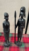 2 CARVED FIGURES