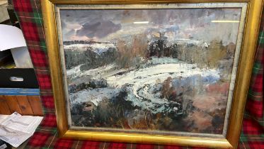 OIL PAINTING"WINTER PERTHSHIRE" DONALD SHEARER