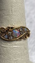 GOLD OPAL DRESS RING - SIZE L-M