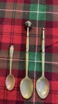 3 SILVER MOUNTED SPOONS