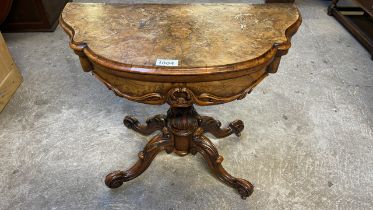 WALNUT FOLD OVER CARD TABLE (AF)