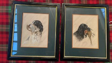 2 PICTURES DOGS BY H NIELD