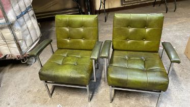 2 GREEN VINTAGE CHAIRS