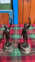 PAIR OF BRONZE FIGURES (AF)