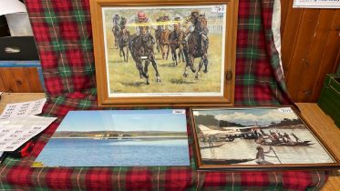 3 PICTURES-HORSE RACING SCOTTISH SCENE & BOAT + PLANES (AF)