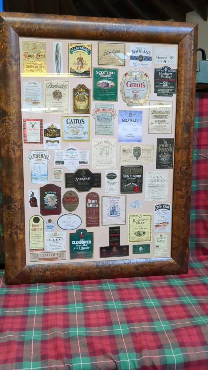 WHISKY LABELS FRAMED