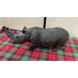 CARVED WOODEN RHINOCEROS