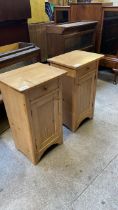 2 PINE BEDSIDE CABINETS