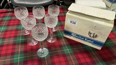 BOX 6 WATERFORD CRYSTAL GLASSES