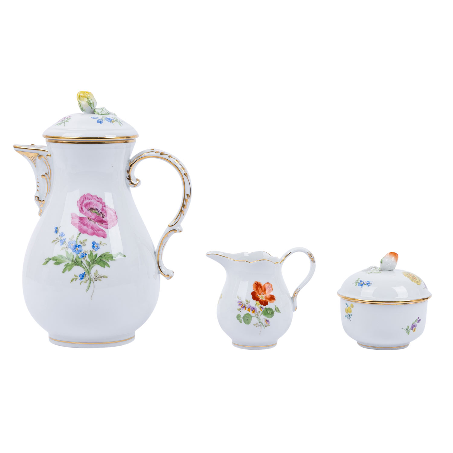 MEISSEN 23-tlg. Kaffeeservice 'Deutsche Blume', 1. Wahl, 20./21. Jh. - Image 2 of 6