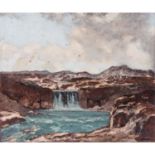 URBAN, HERMANN (1866-1946), "Wasserfall und See im Gebirge",