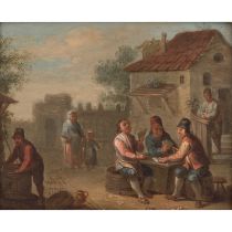 TENIERS DER JÜNGERE, DAVID (1610-1690), Umkreis, "Vor dem Wirtshaus",