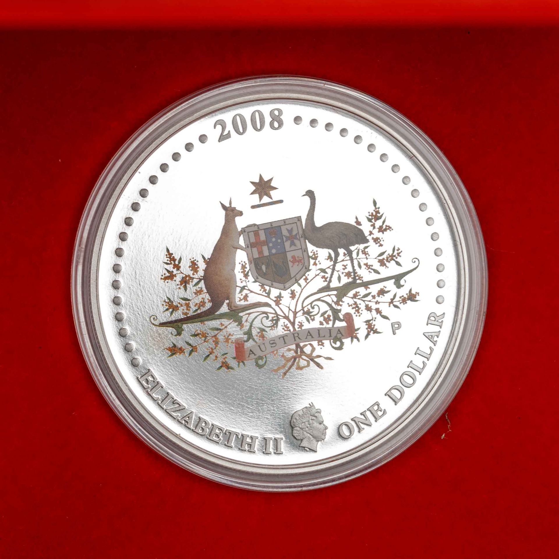 Australien - One Dollar Commonwealth Coat of Arms 2008, SILBER, - Image 2 of 2