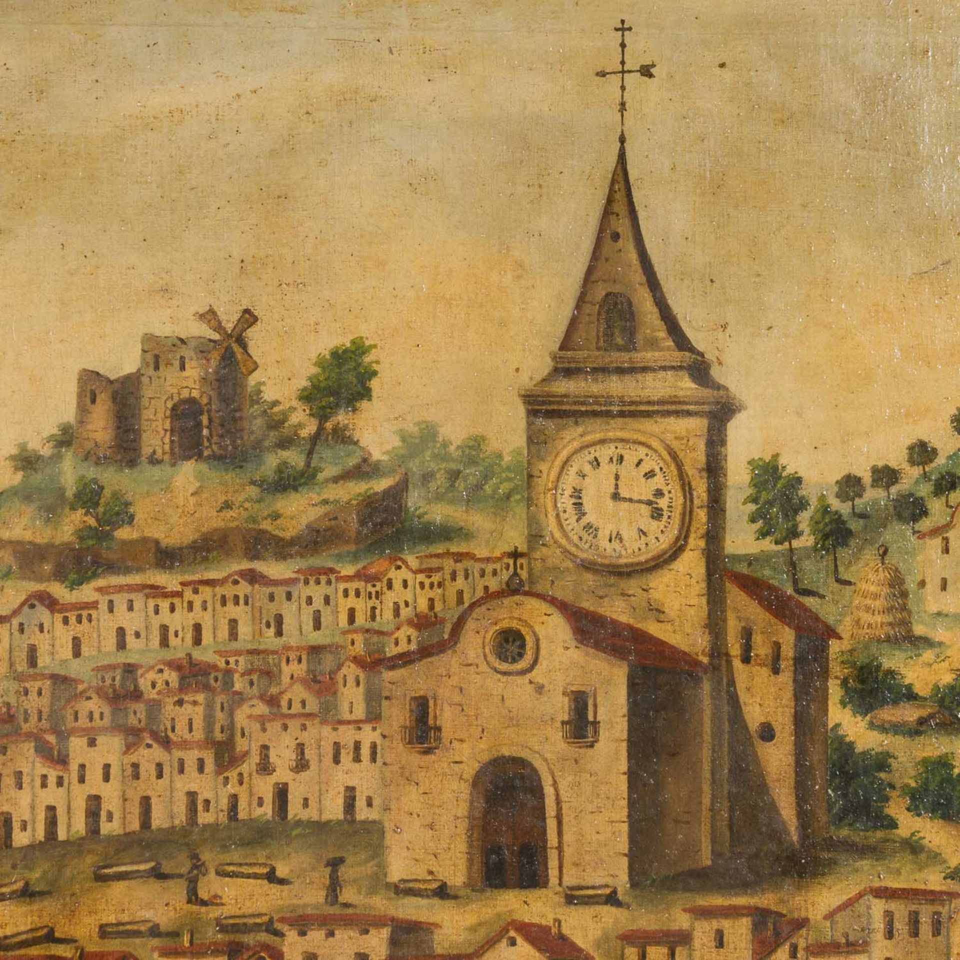 SPANISCHE KOLONIAL-SCHULE, "Landschaft mit Stadtvedute", 18./19. Jahrhundert, - Bild 3 aus 4