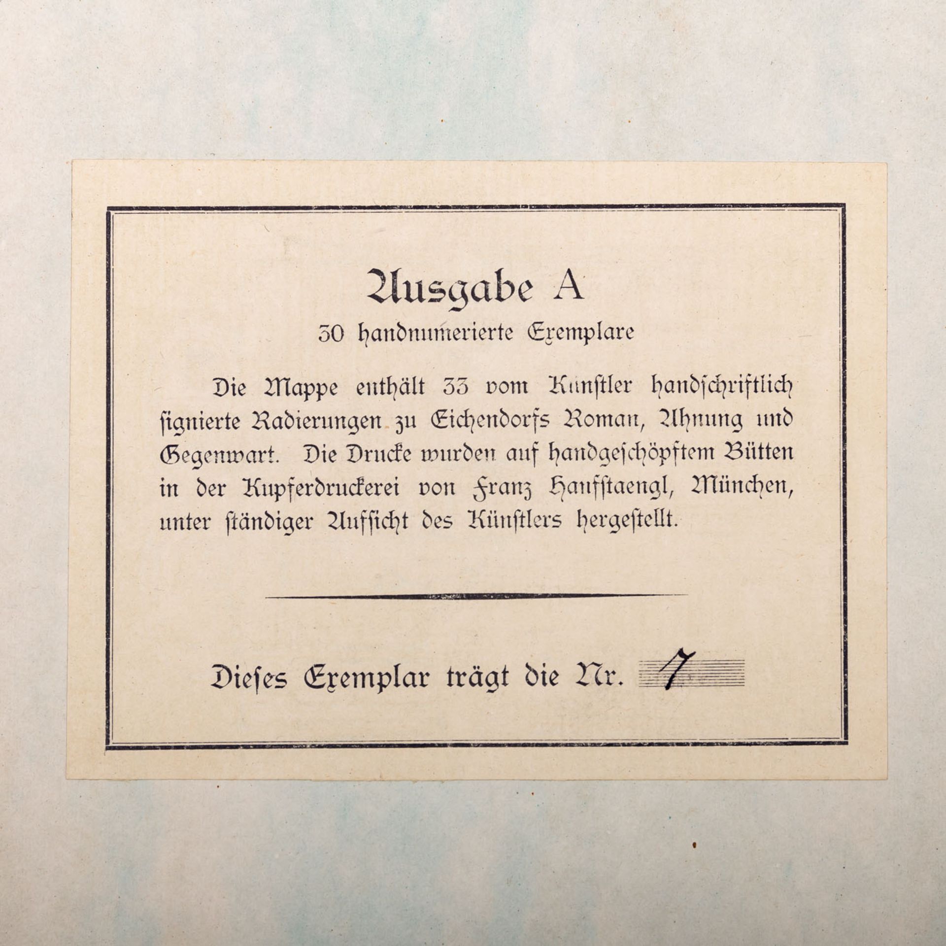 EBERZ, JOSEF (1880-1942), "Ahnung und Gegenwart", 1919, Ausgabe A, - Bild 4 aus 8