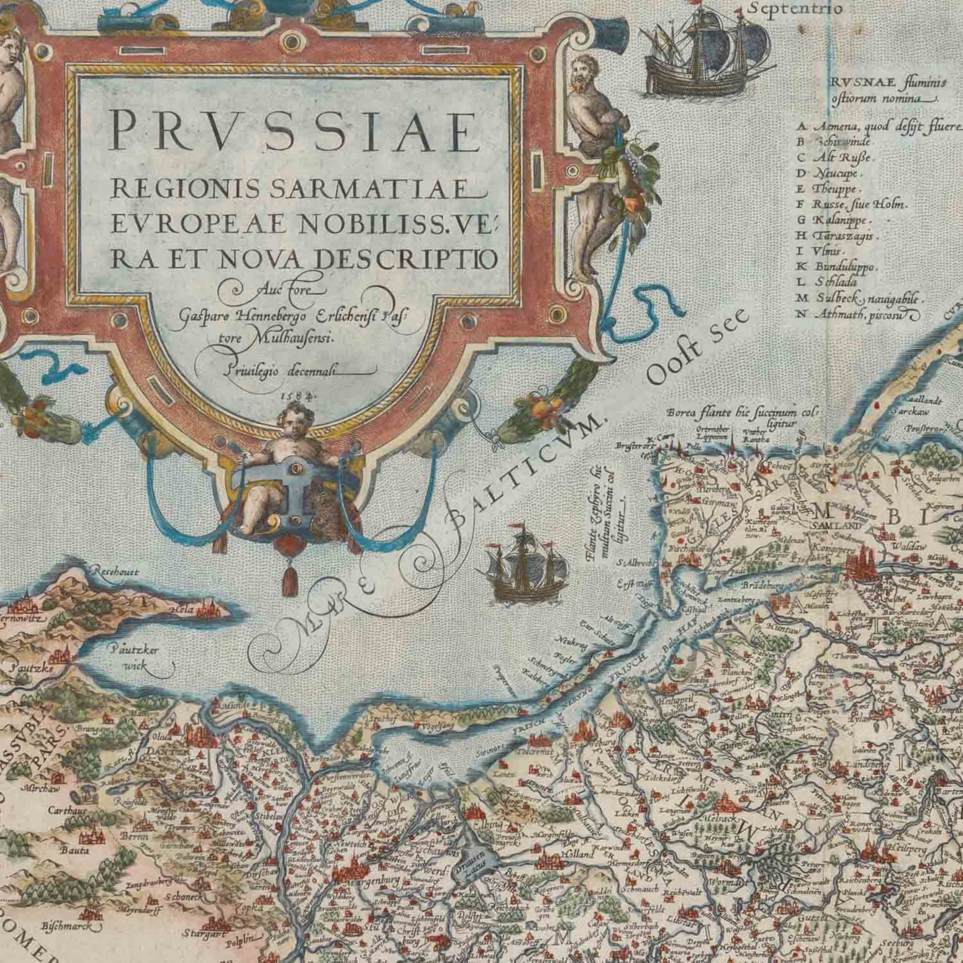 ORTELIUS, ABRAHAM (1527 - 1598), "Prussiae Regionis Sarmatiae Europeae Nobiliss. Vera et Nova Descri - Image 3 of 5