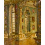 PURRMANN, KARL (1877-1966) "Salon eines Schlosses mit Porträtgalerie" 1927