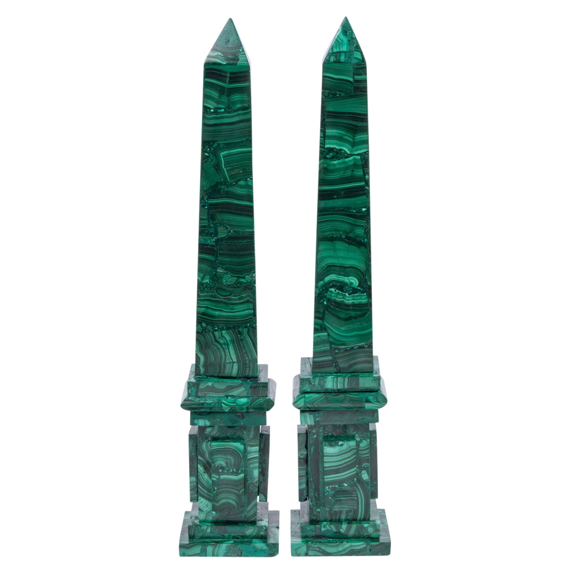 Paar Obelisken aus Malachit, - Bild 5 aus 7