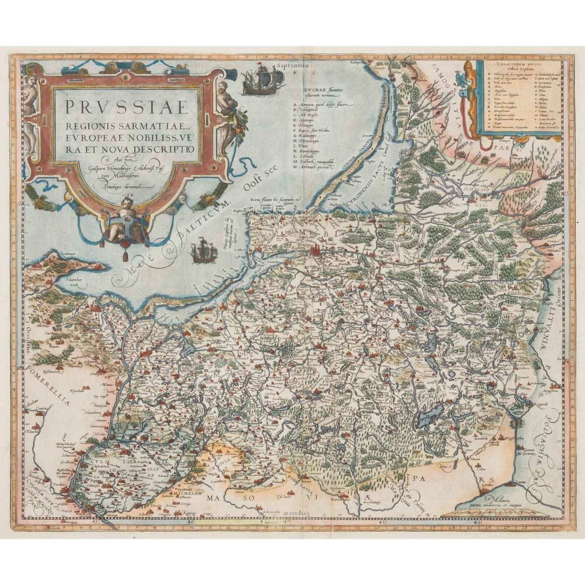 ORTELIUS, ABRAHAM (1527 - 1598), "Prussiae Regionis Sarmatiae Europeae Nobiliss. Vera et Nova Descri