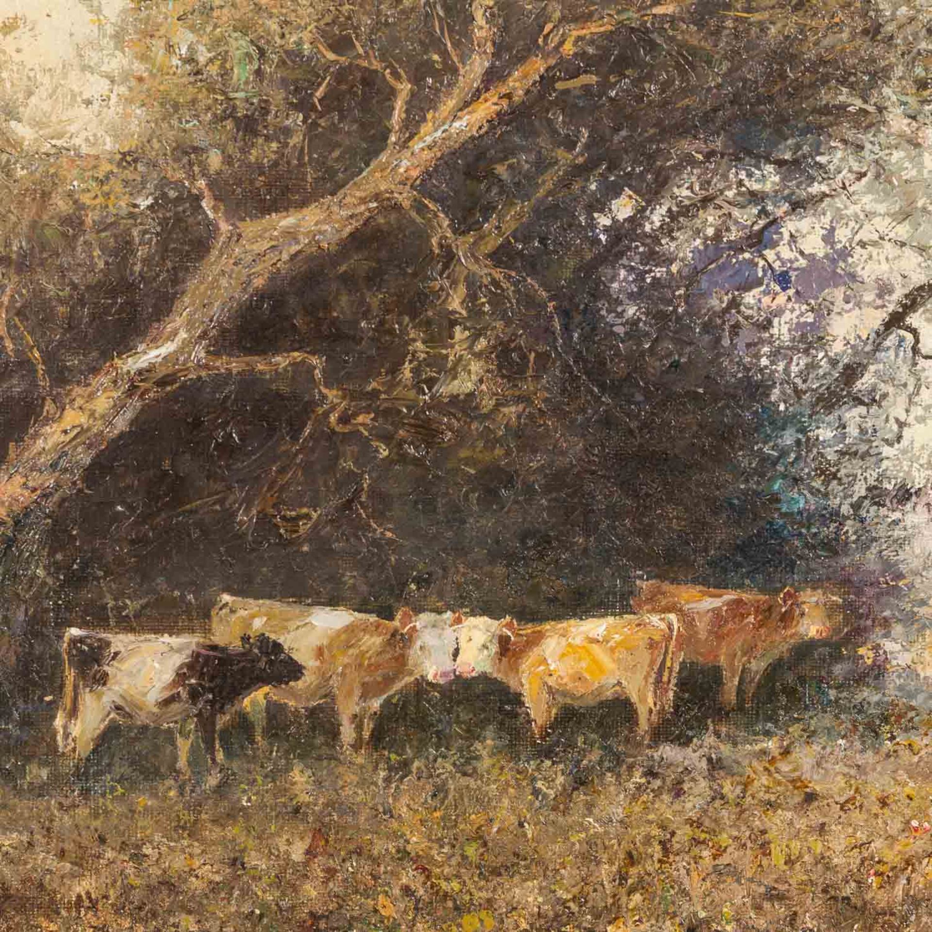KLARL, JOSEF (1909-1986) "Kühe im Schatten eines Baumes" - Bild 4 aus 6