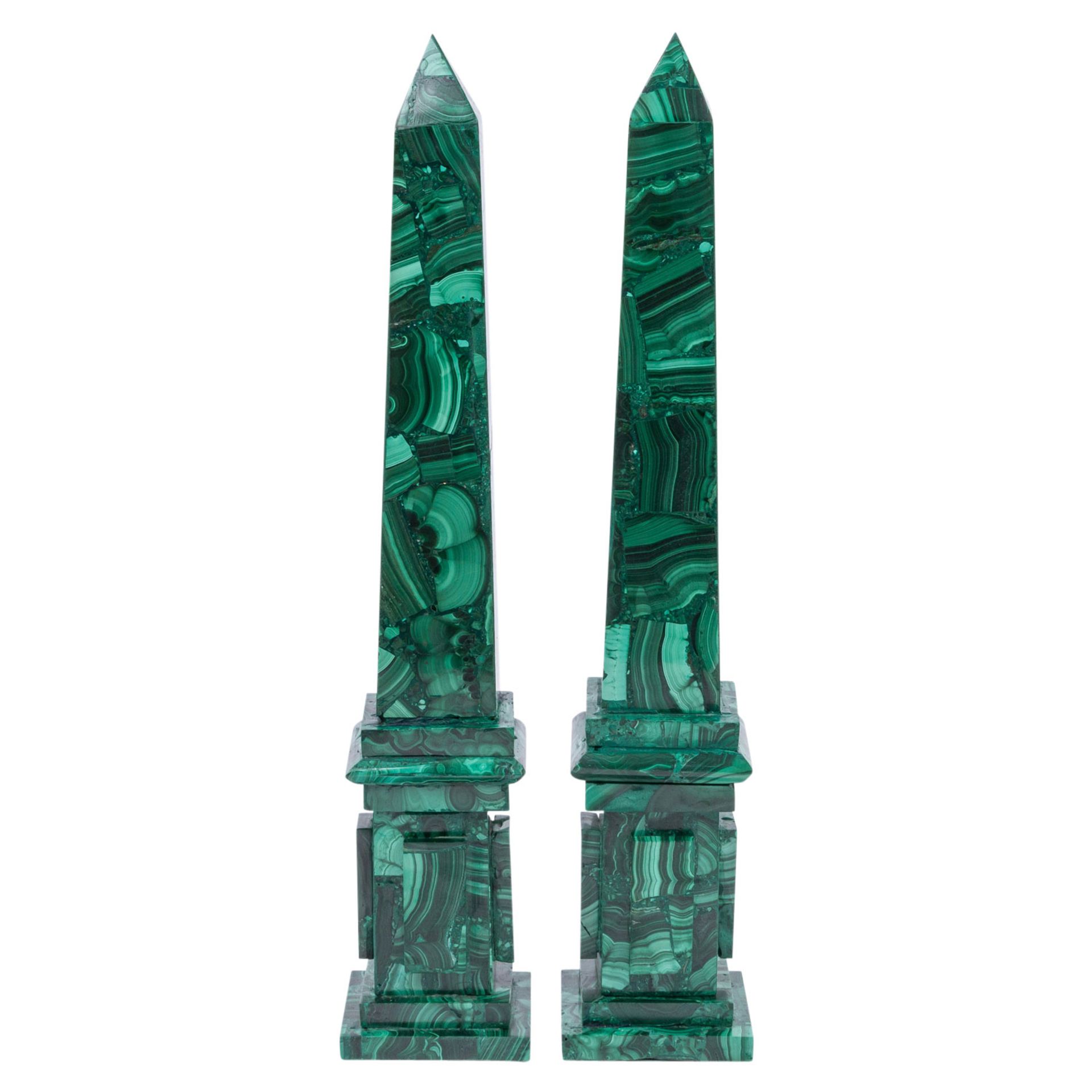 Paar Obelisken aus Malachit, - Bild 4 aus 7