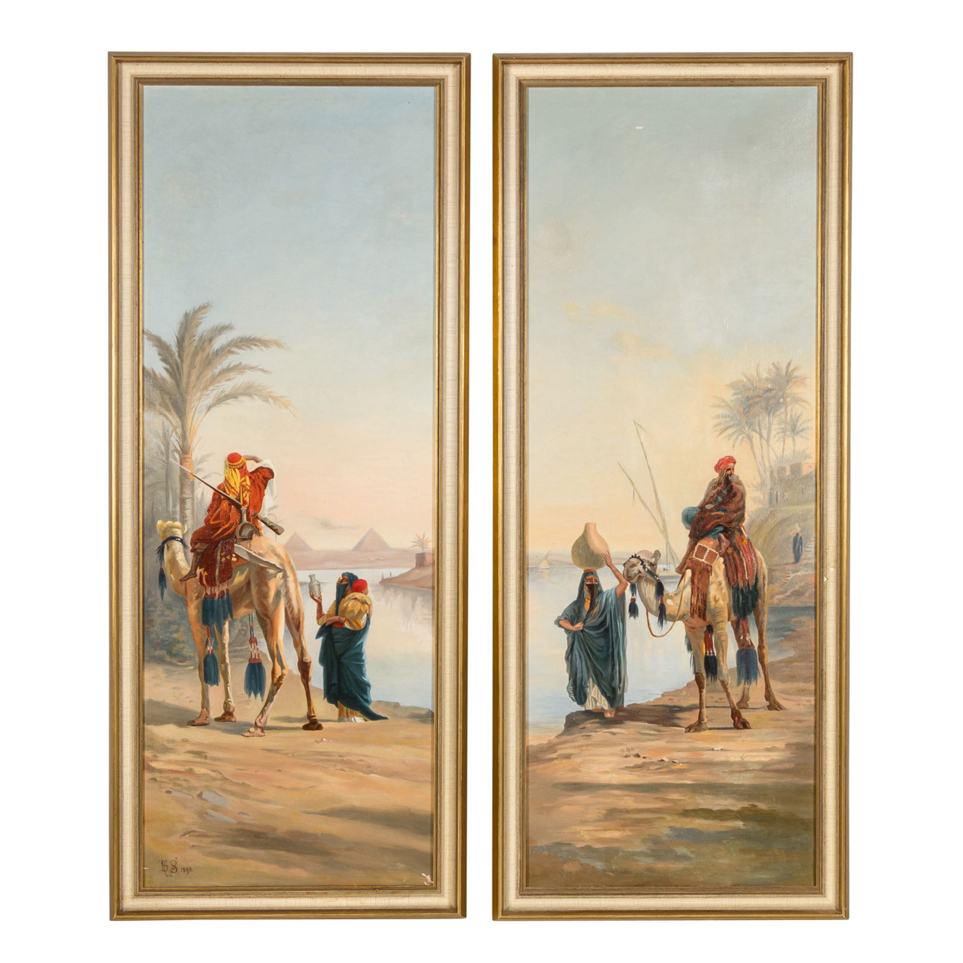 MONOGRAMMIST HS, Paar Gemälde mit orientalischen Szenen, 1893,
