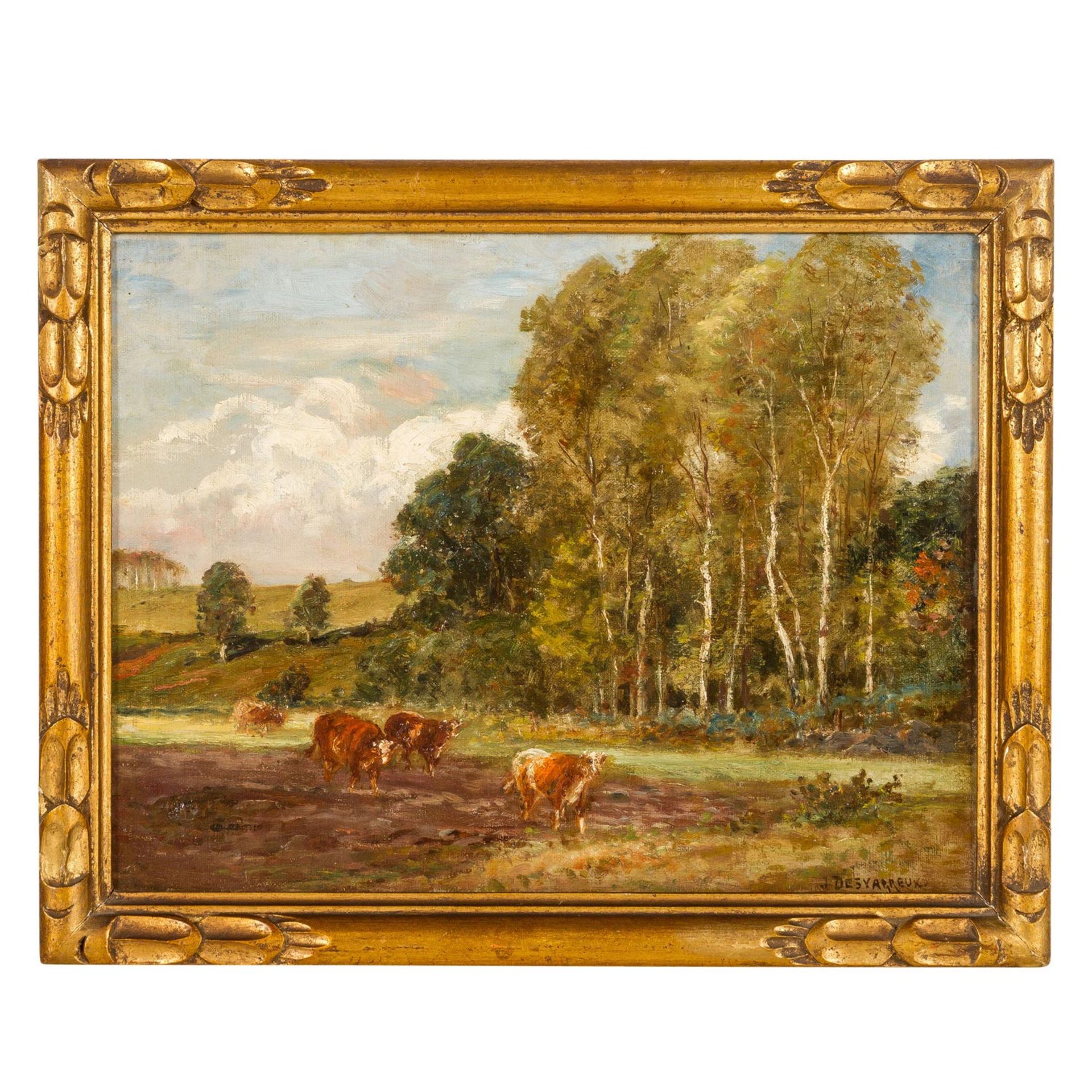 DESVARREUX-LARPENTEUR, JAMES (1847-1937) „Kühe am Waldrand“, - Bild 2 aus 7