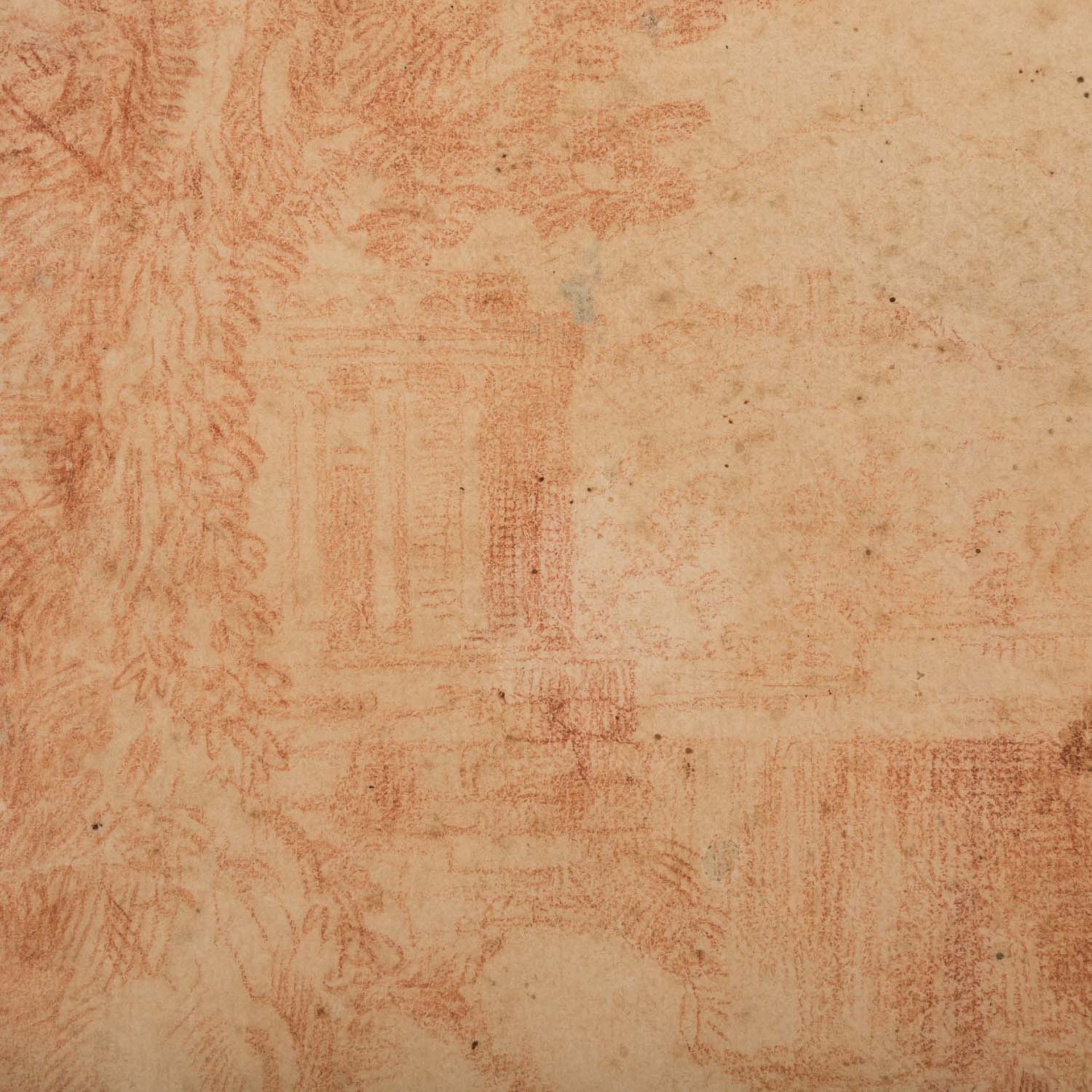 ROBERT, Hubert, ATTRIBUIERT (1733 - 1808), "Landschaftscapriccio mit Tempelruinen", Mitte 18. Jh., - Bild 3 aus 6