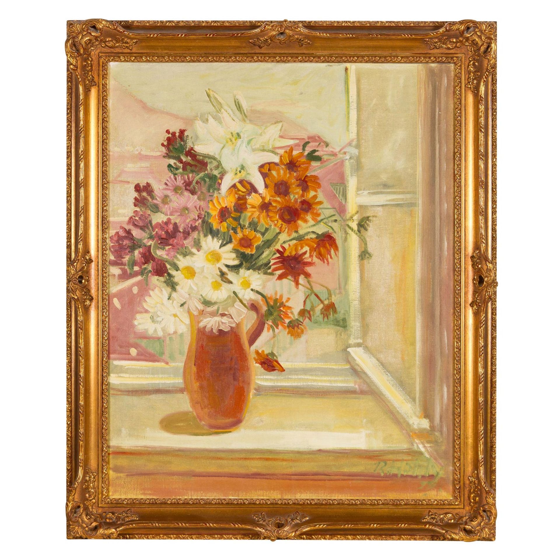 HOHLY, RICHARD (1902-1995), "Blumen in Vase am geöffneten Fenster", - Bild 2 aus 7