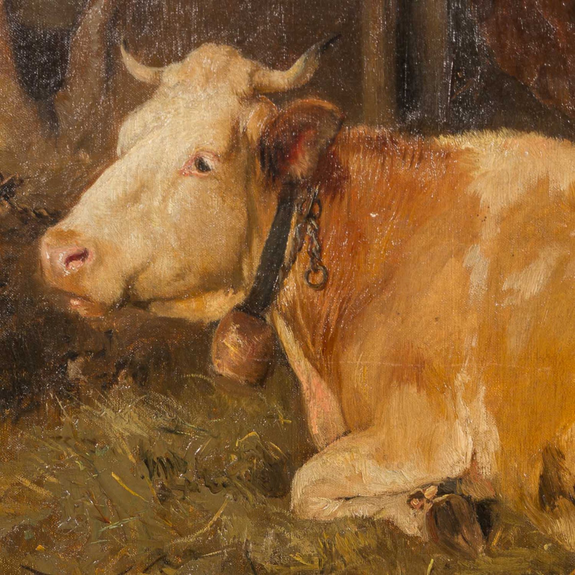 ROUX, KARL (1826-1894) "Kühe im Stall" - Bild 5 aus 8