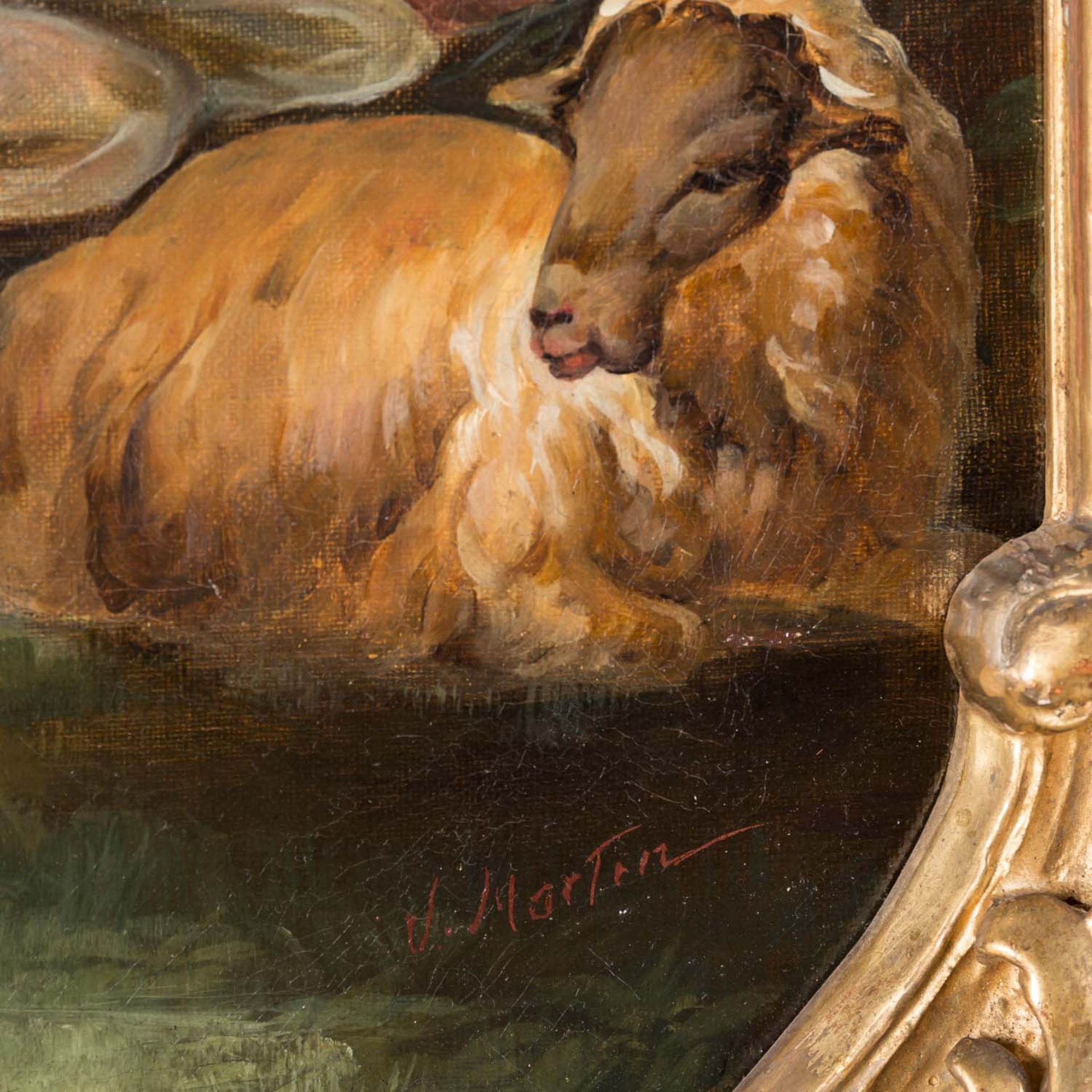 Stellschirm im ROKOKOSTIL mit Gemälden von V. MARTIN, spätes 19./frühes 20. Jh.,  - Bild 5 aus 12