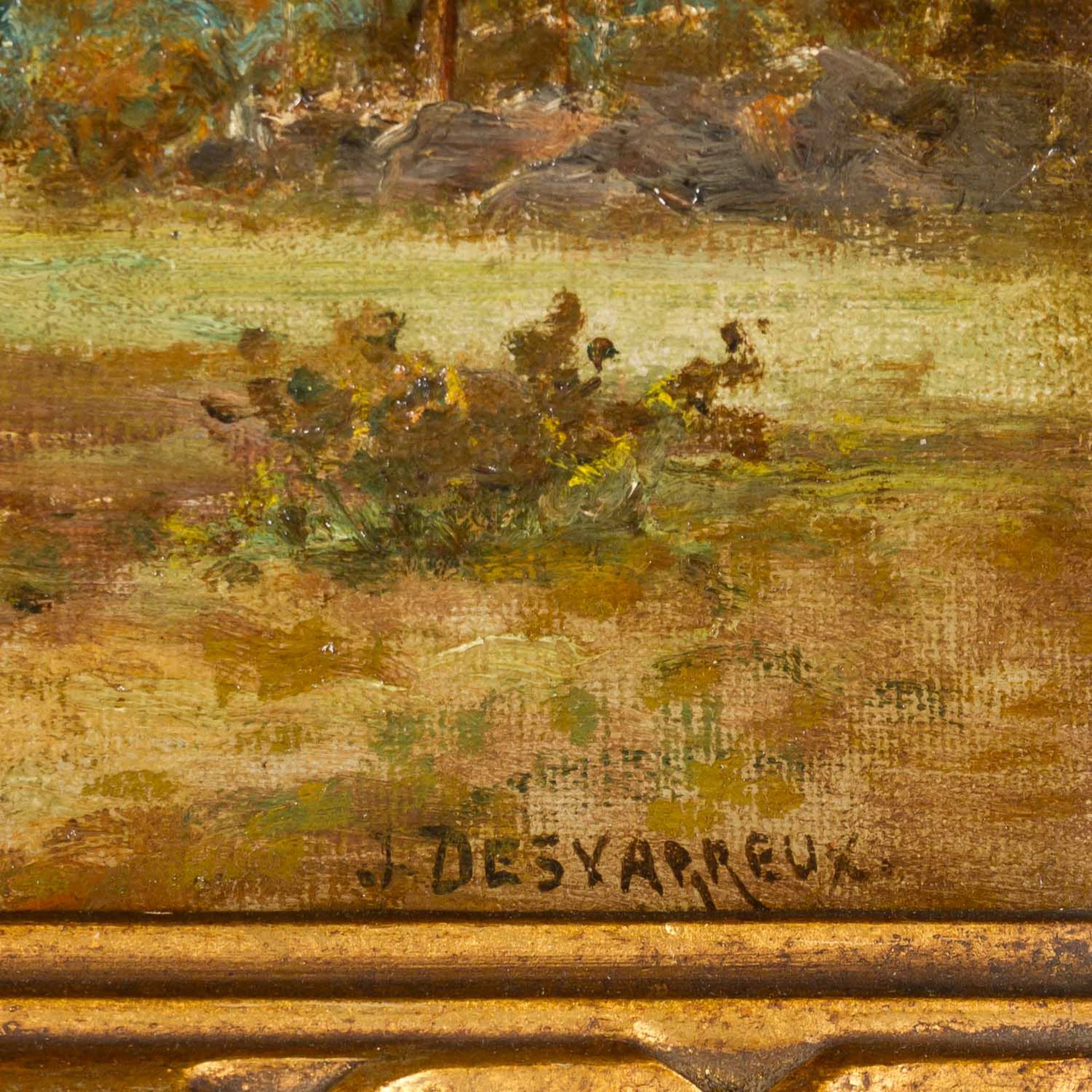 DESVARREUX-LARPENTEUR, JAMES (1847-1937) „Kühe am Waldrand“, - Bild 3 aus 7