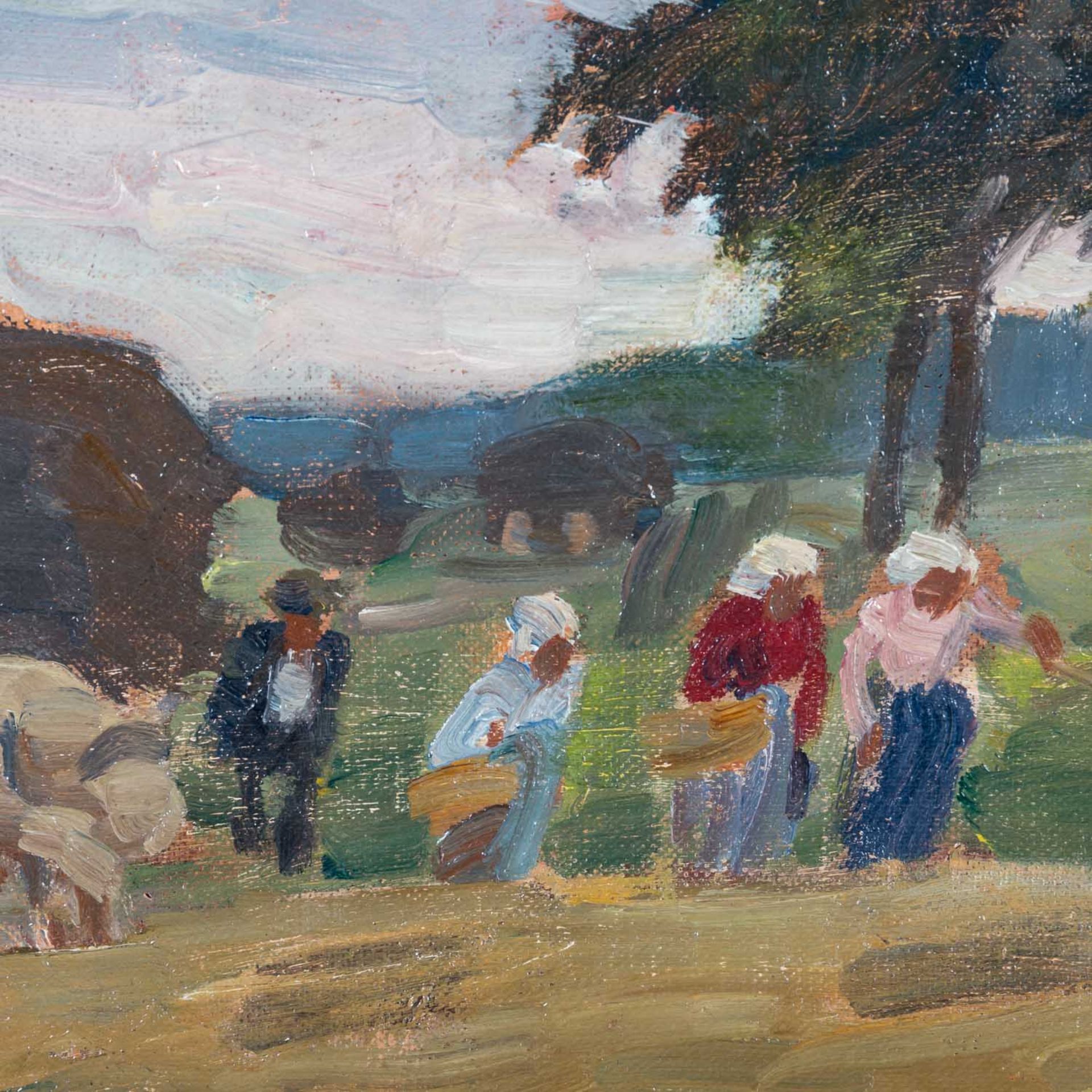 PAMPEL, HERMANN (1867-1935, Prof.), "Ernte im Voralpenland", - Bild 3 aus 8