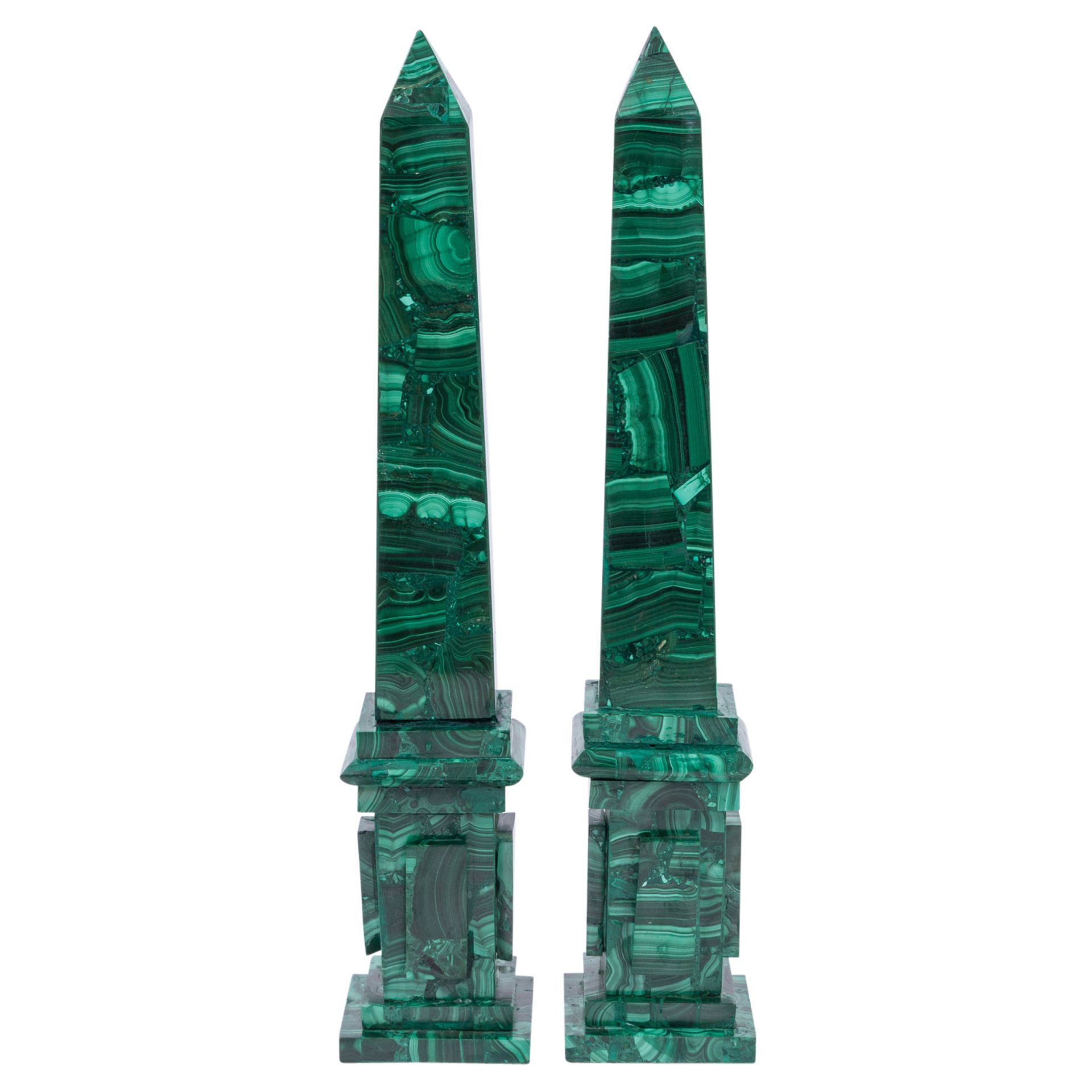 Paar Obelisken aus Malachit, - Bild 3 aus 7