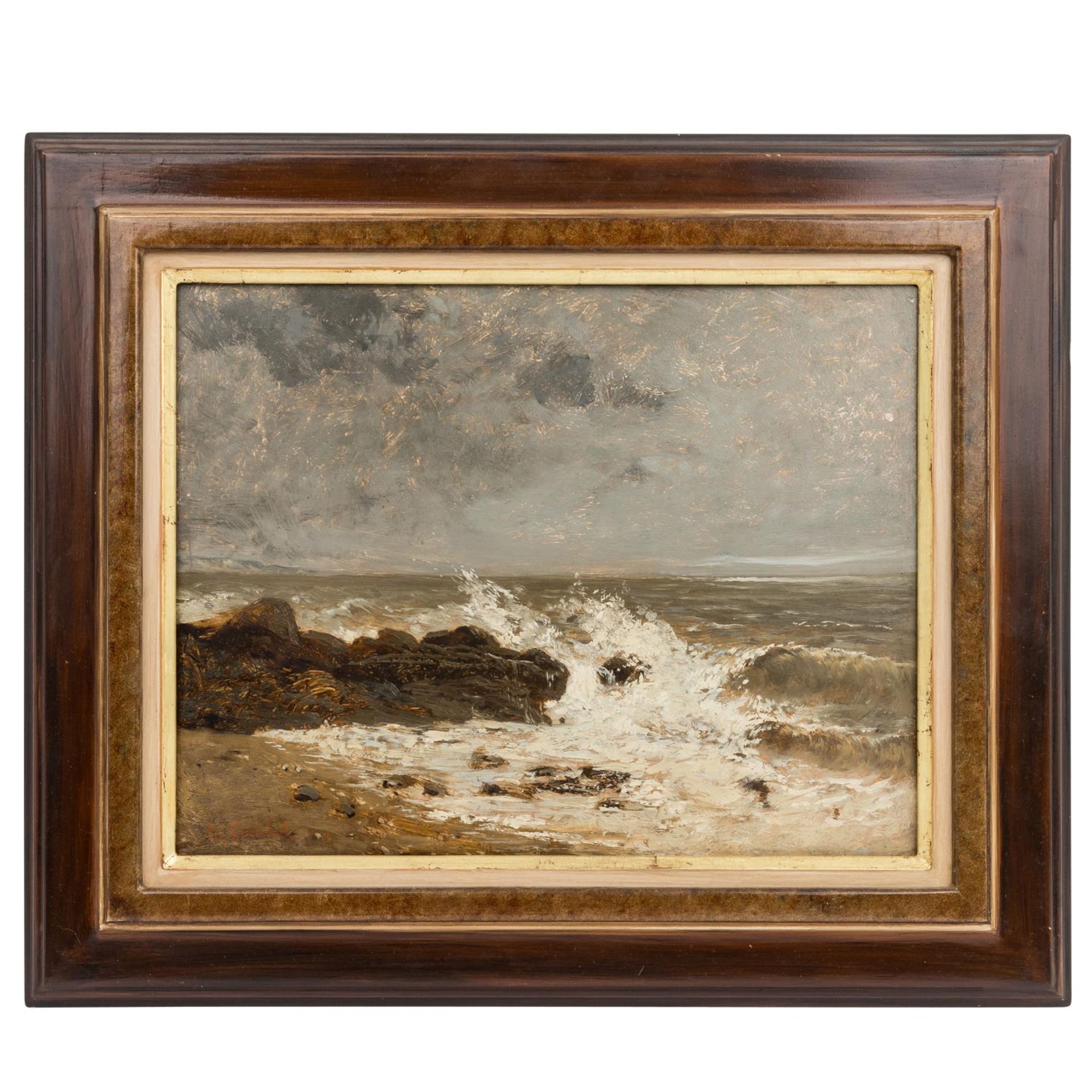 COURBET, Gustave, ATTRIBUIERT (1819-1877), "Brandung an felsiger Küste", - Bild 2 aus 4